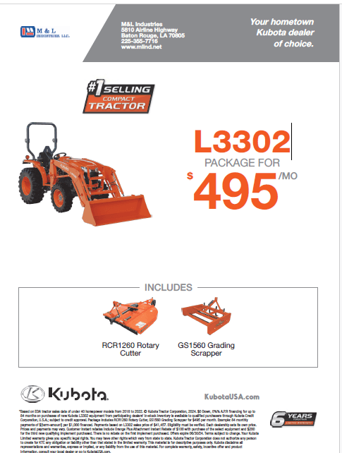 Kubota L3302HST Package